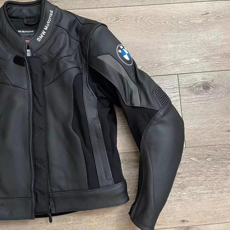 Men’s BMW Motorrad Cowhide Leather Biker Jacket Racing Style BMW Leather Jacket