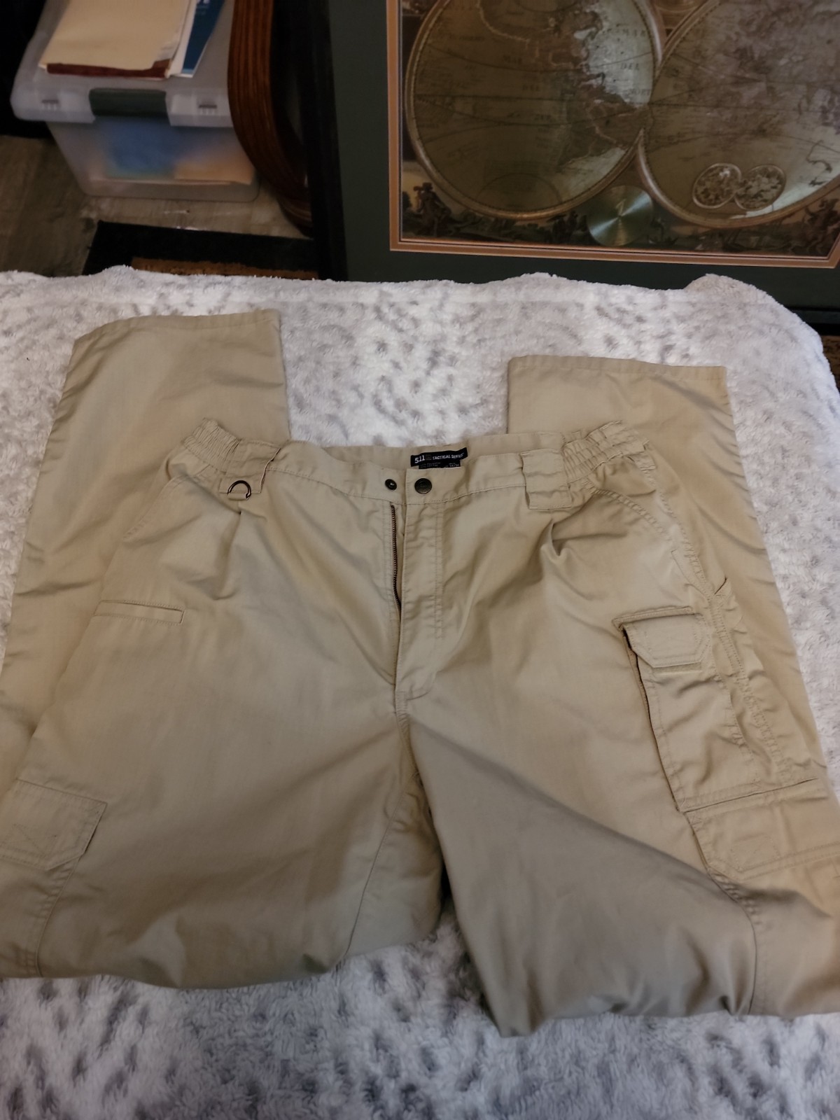 5.11 Tactical Mens Cargo Pants 38×34 Khaki Ripstop Tactical Trousers Work Hiking