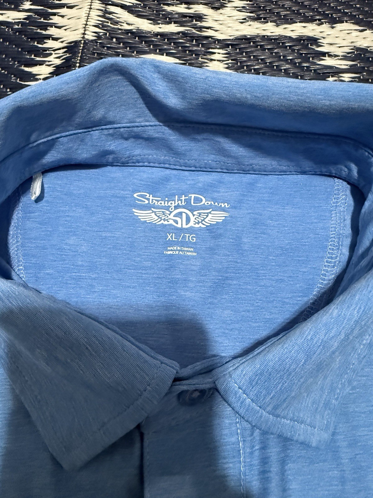 Straight Down Polo Mens XL Blue Performance The Ritz Carlton Half Moon Bay Golf