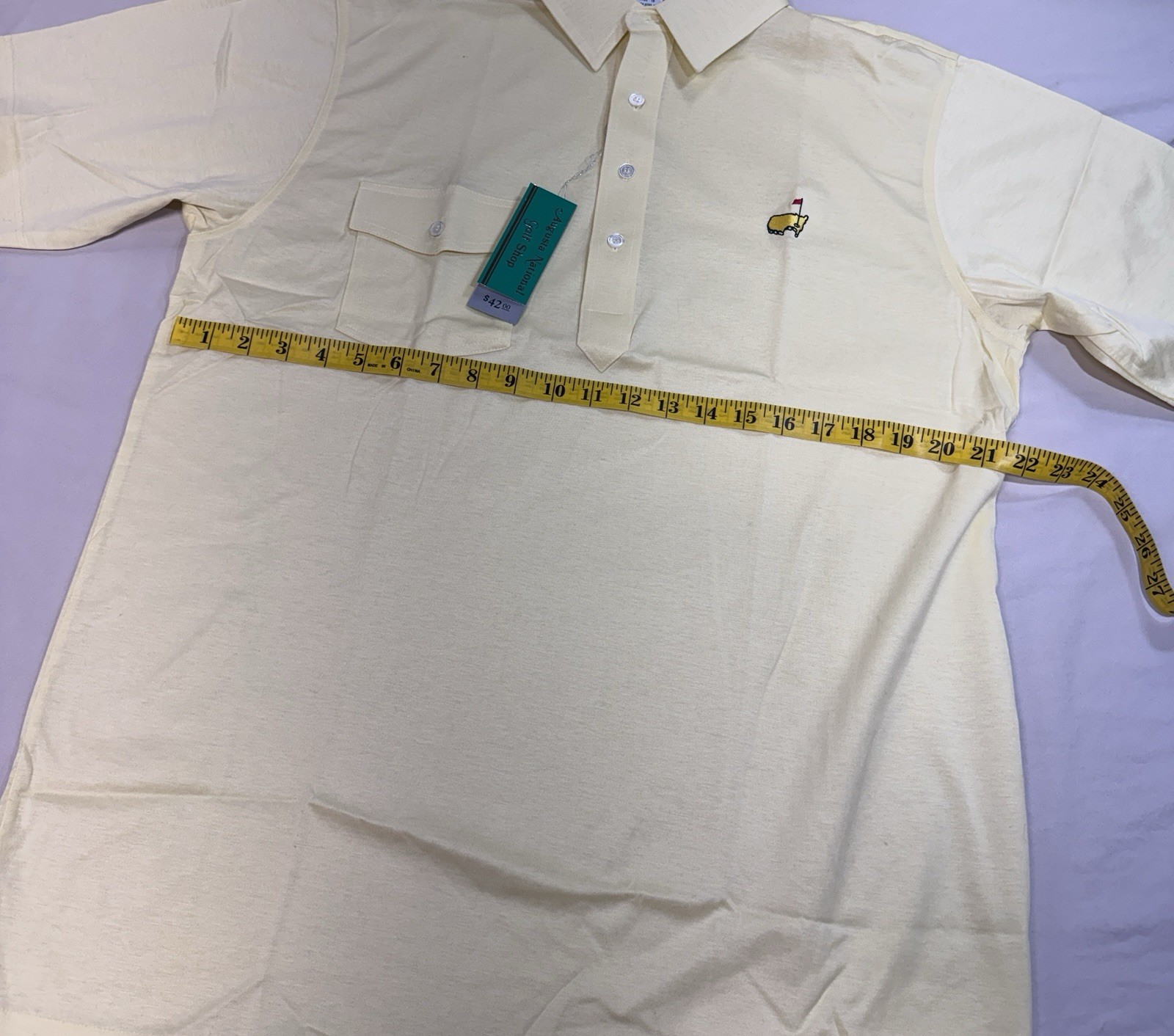 VTG Augusta National Golf Shop Slazenger L Masters Yellow Polo Shirt Cotton NWT