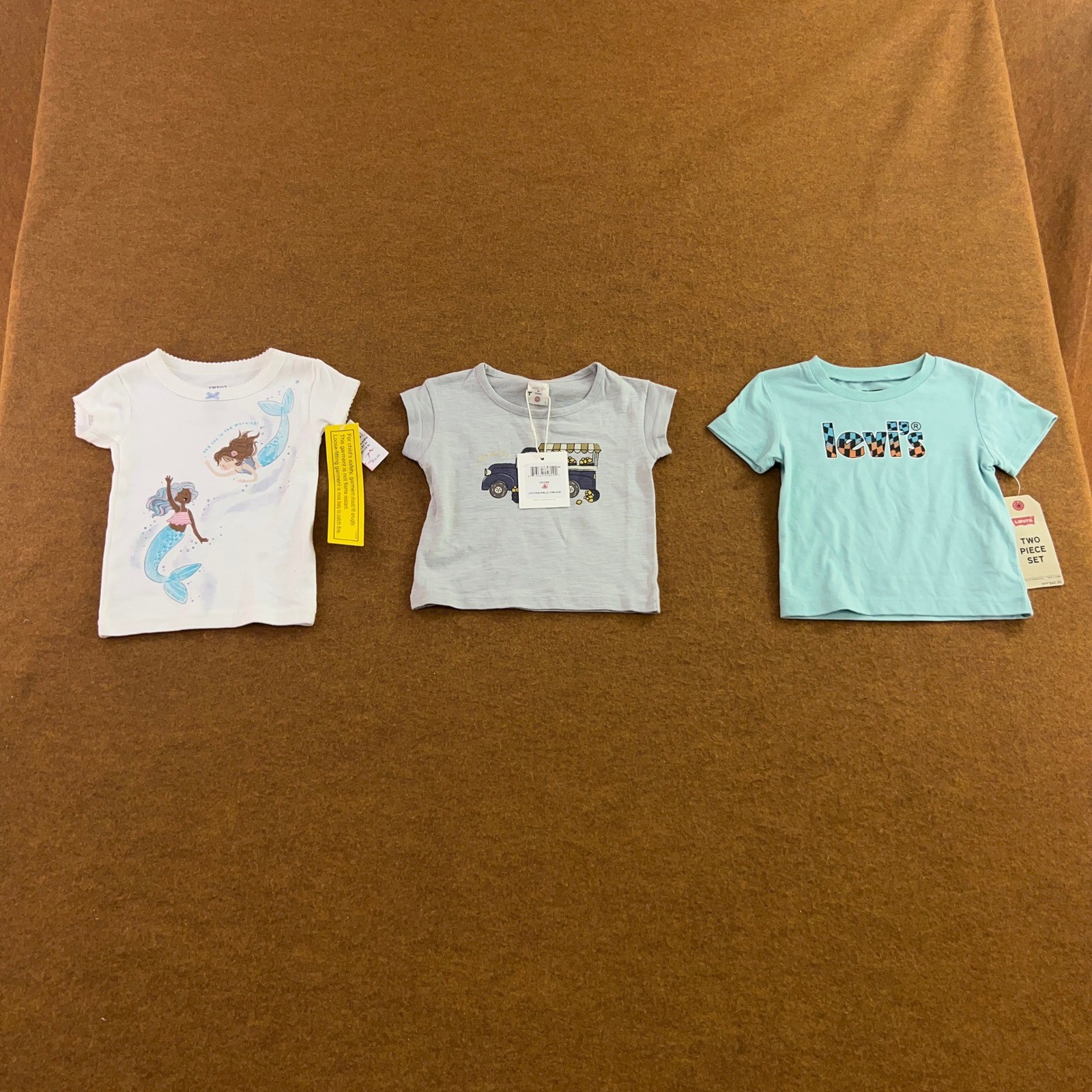 Multi Brand Baby Girl 12M Multicolor Graphic Cotton Blend T-Shirt Bundle 3pc NWT