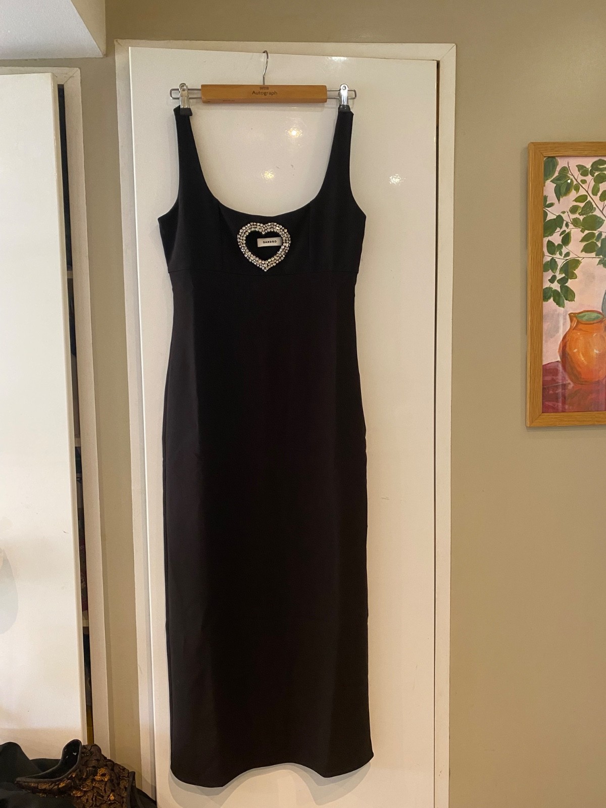 Sandro black evening dress rhinestone size 38 NEW £329