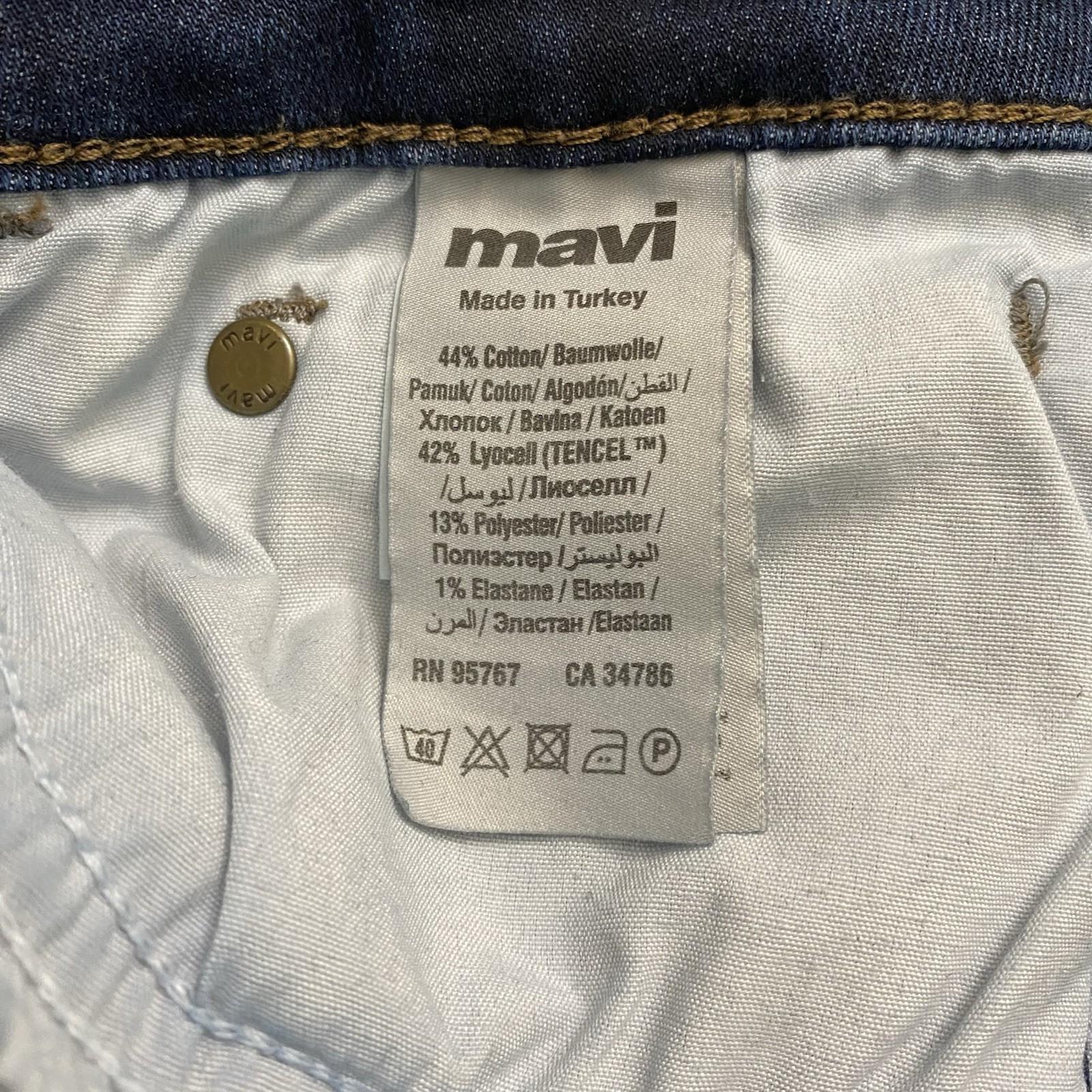 Mavi Jeans Women’s Size 31 Dark Blue Alissa Ankle High Rise Super Skinny Raw Hem