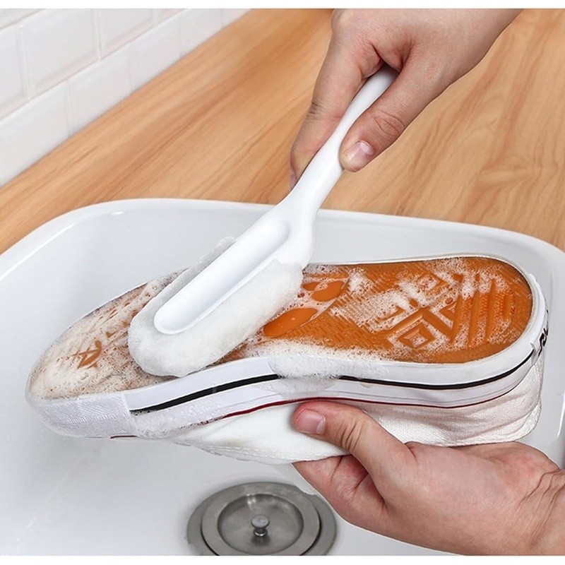 Long Handle Shoe Brush Soft Bristle Multi-Purpose Cleaning Tool Hangable New