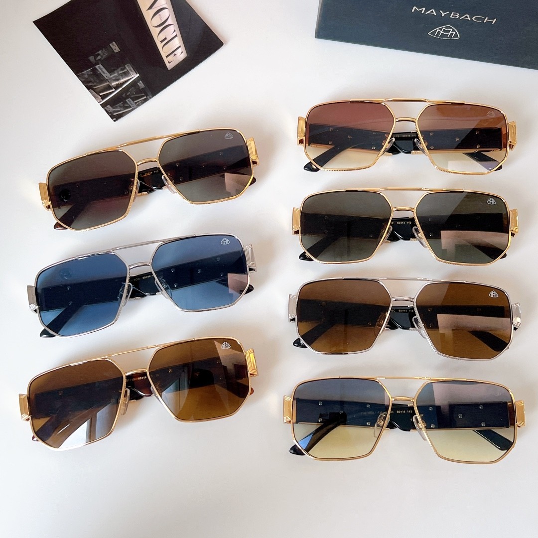 Maybach THE IDOL-A11 Sunglasses 60-14-145 – Luxury Aviator Frame, Men’s Designer