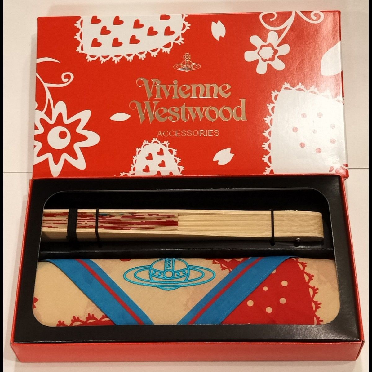 Vivienne Westwood Fan & Handkerchief Set, Beige, Orb Japan Limited Edition NWB