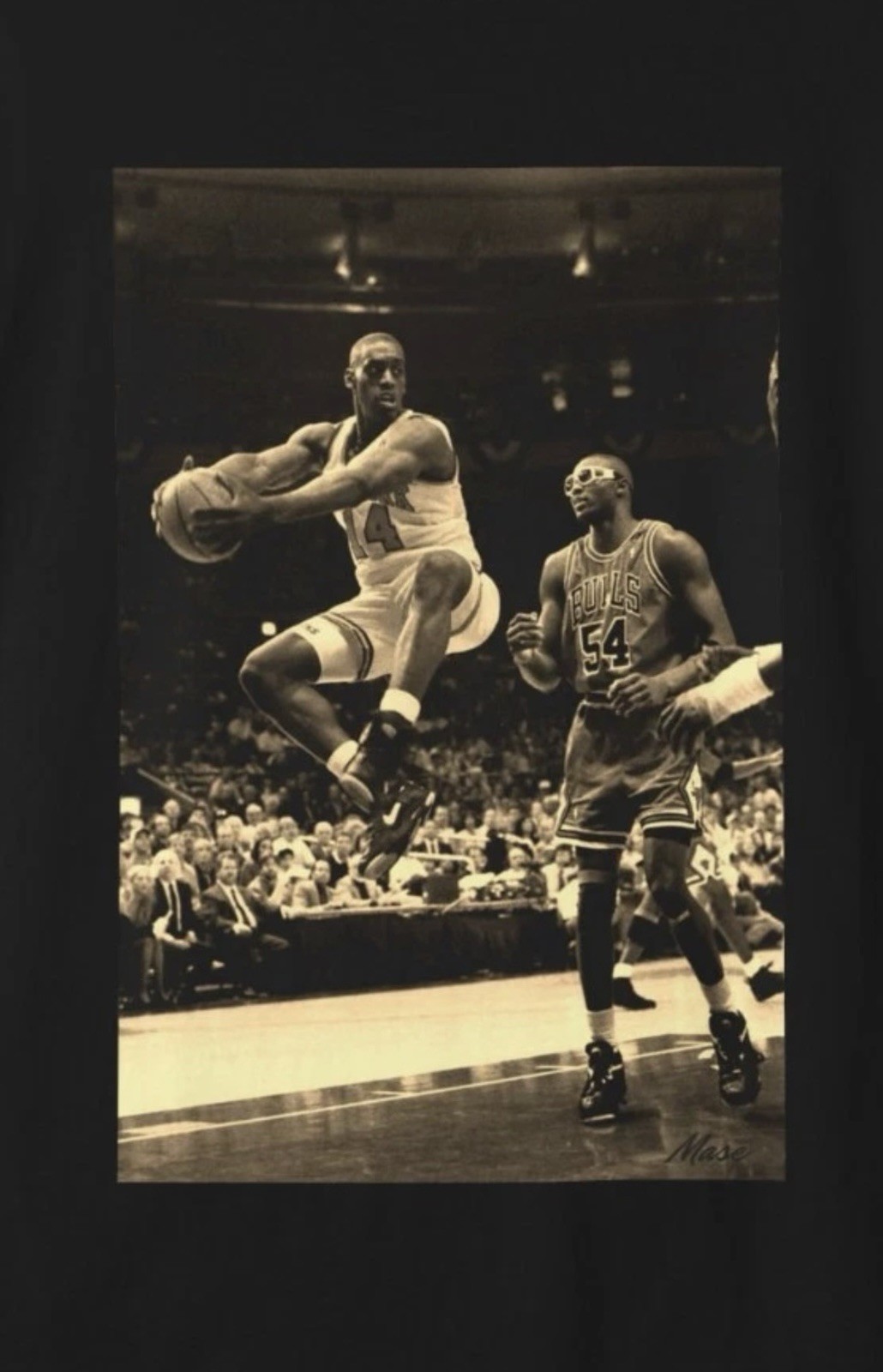 New York Knicks 90s Anthony Mason Graphic NBA T shirt