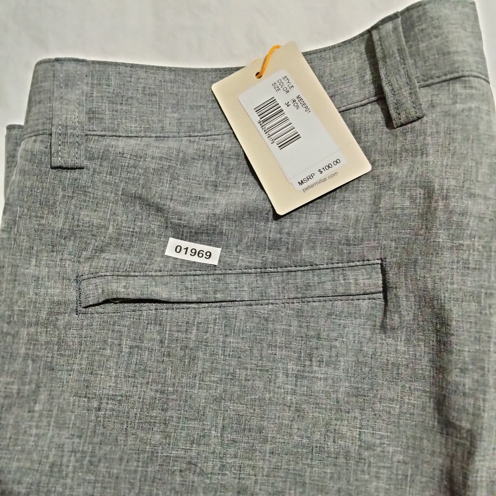 Peter Millar Crown Sport Men’s Iron Shackleford Performance Hybrid Shorts Sz 34