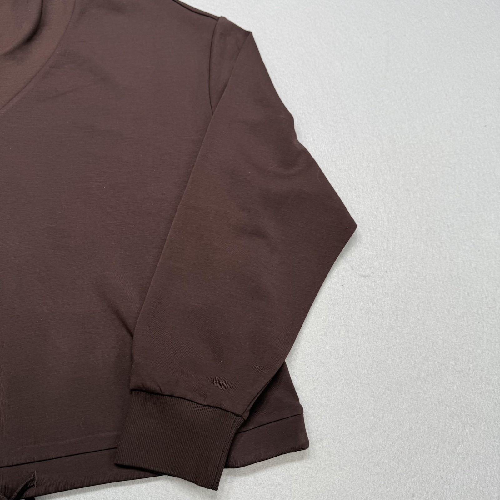 Varley Sweatshirt Womens XL Brown DoubleSoft Betsy Mock Neck Pullover VAR00797