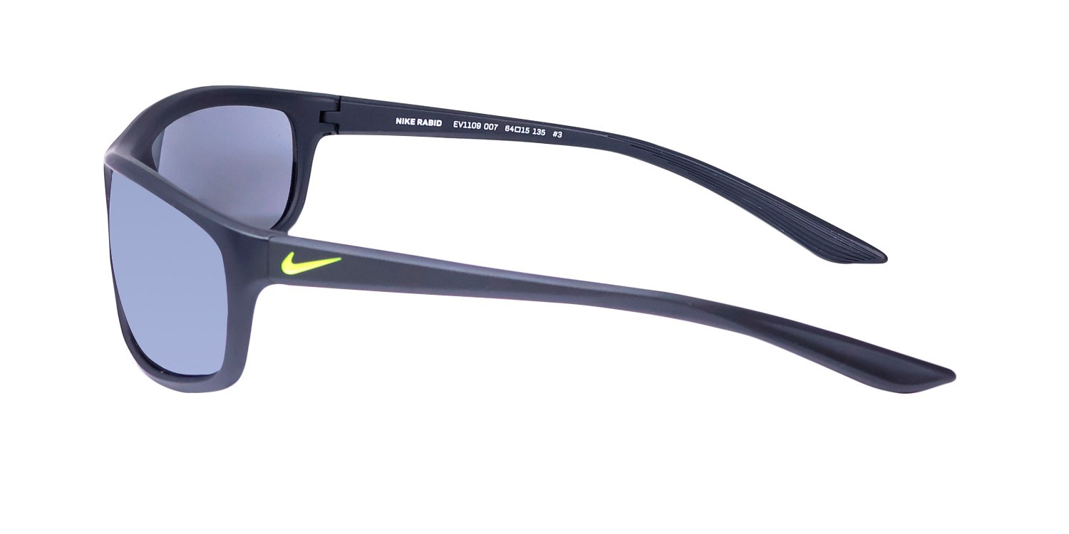NEW NIKE RABID EV1109 SUNGLASSES 007 WRAP 64-15-135 PLASTIC MENS BLACK FULL-RIM