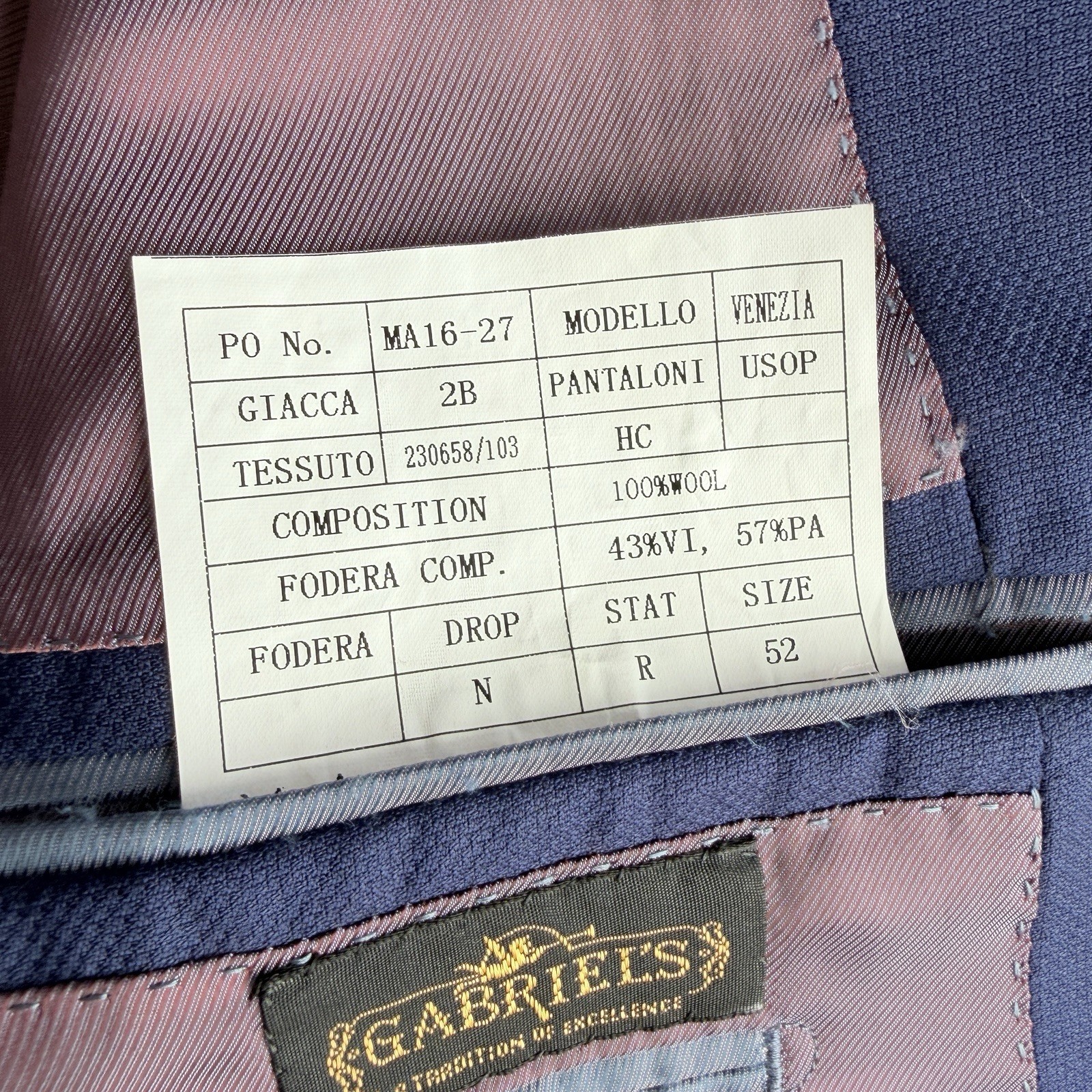 Mattarazi Uomo Mens 100% Super 150s Fine Australian Wool Blazer US 42 IT 52