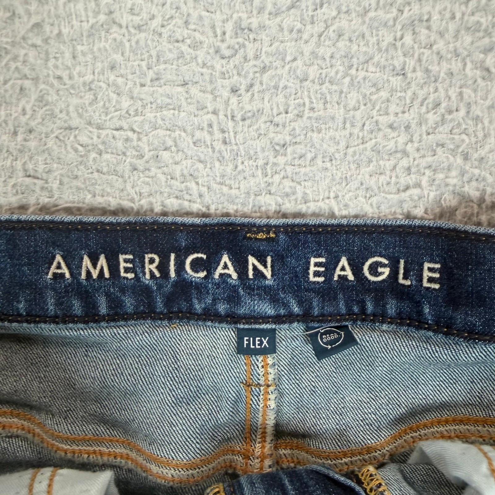 American Eagle Flex Straight Leg Jeans Mens 32×30 Blue Medium Wash Stretch Denim