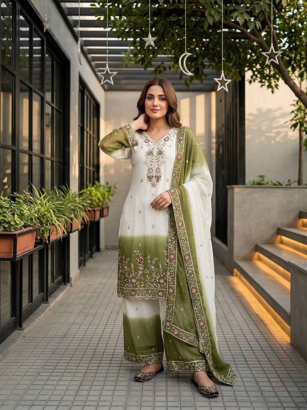 SALWAR KAMEEZ INDIAN WEDDING PAKISTANI PARTY WEAR DRESS SHARARA BOLLYWOOD SUIT L