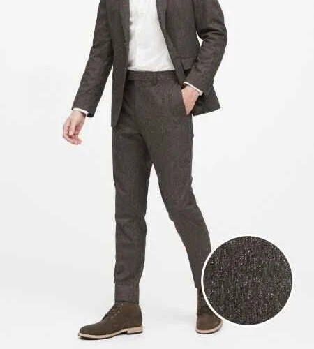 Banana Republic 31R Donegal Trouser Suit Pant Brown Tweed #733601 RT $230