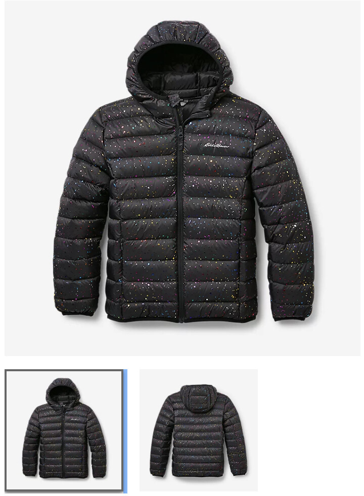 SIZE: XS(5/6), Eddie Bauer Kids CirrusLite Down Hooded Jacket-Black,Valued;$US88