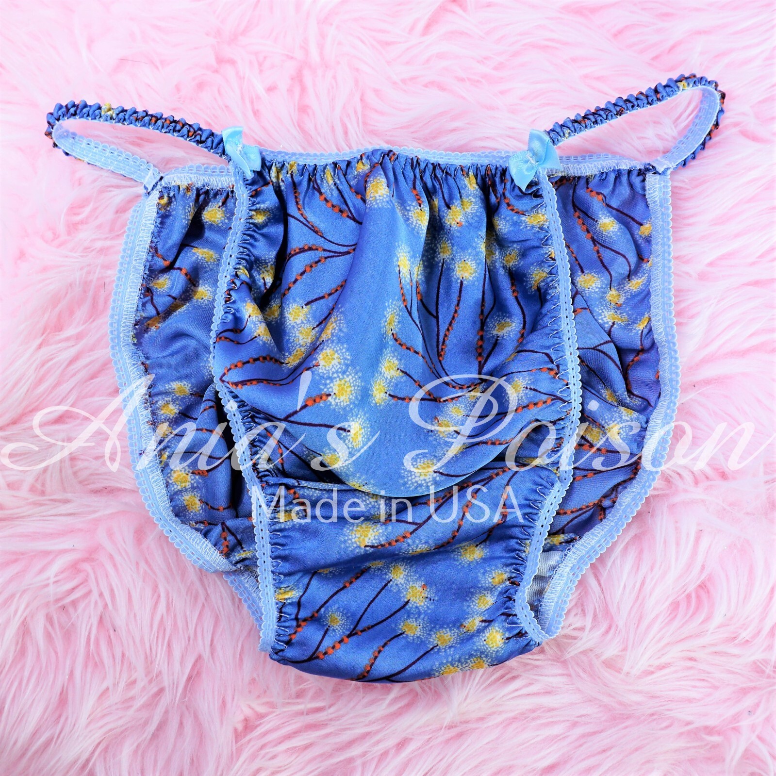 Sissy Satin Panties for MEN – silky soft Asian floral string Bikini Or bra skirt