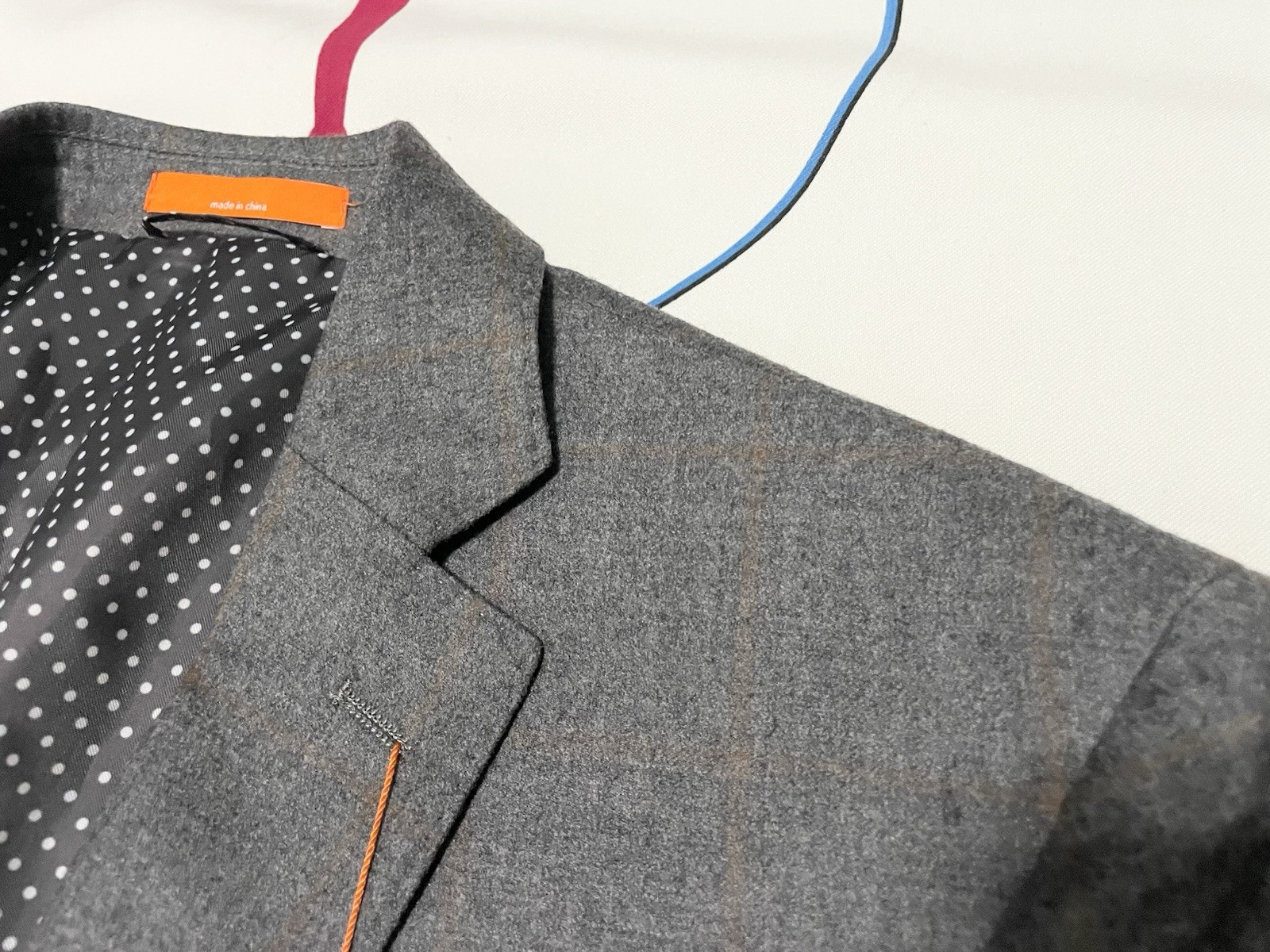 NWT Tallia 2 pc Suit Jacket Blazer 40R Pants 33×31 100% Wool Plaid Gray $650