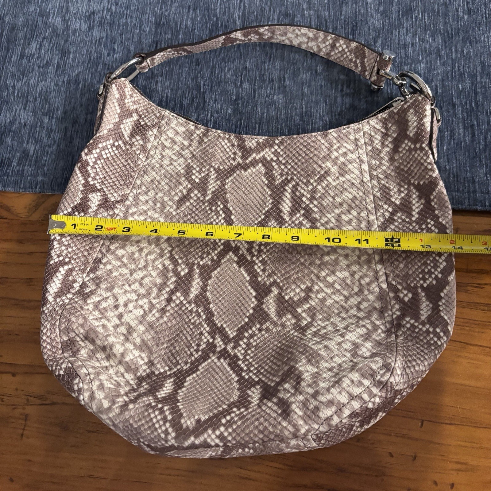 NWT Michael Kors Fulton Medium Top Zip Shoulder Bag, python leather exterior