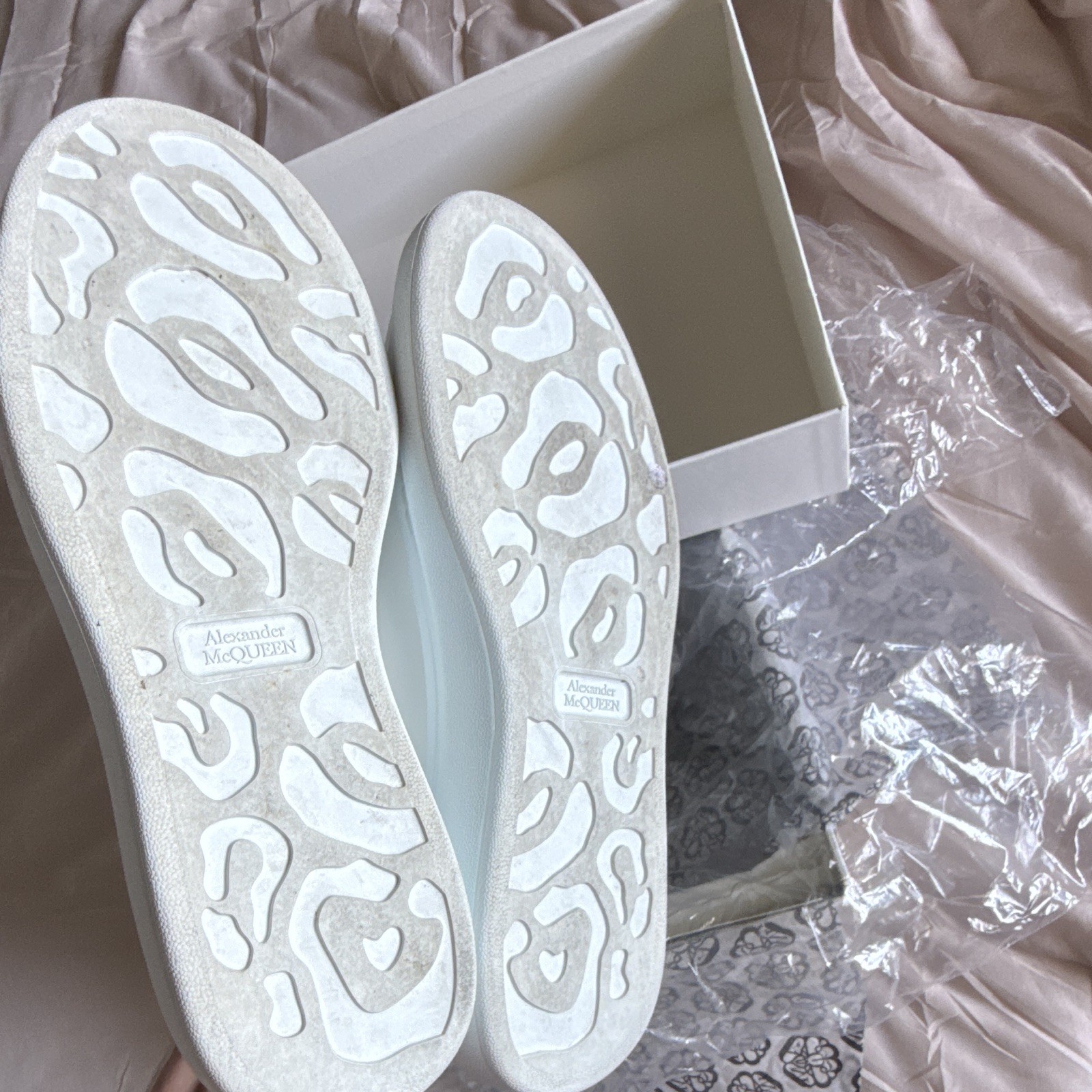 Alexander McQueen Oversized Sneaker White Leather Low Top Multicolor Snakeskin