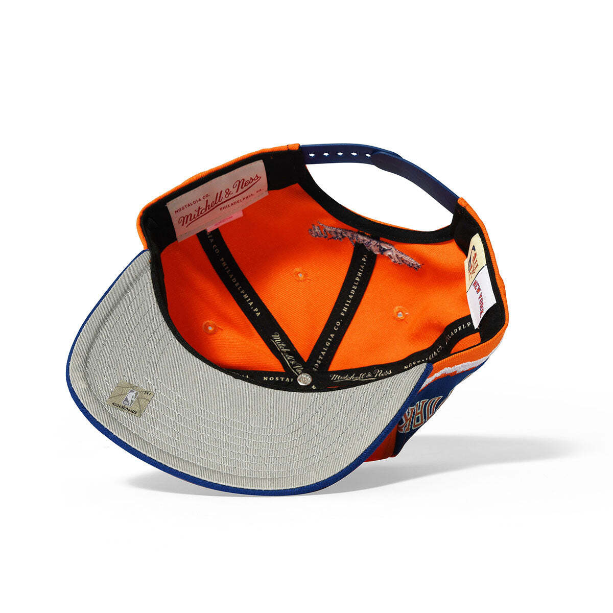 MENS MITCHELL & NESS NBA JUMBOTRON SNAPBACK HWC KNICKS – ORANGE-ROYAL