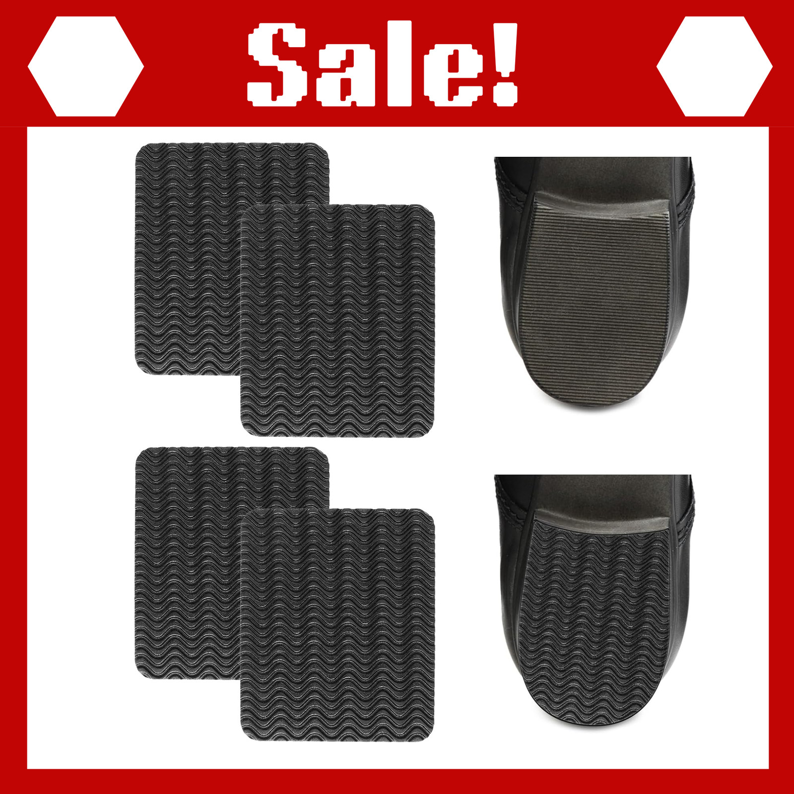 Shoe Heel Repair Kit – 4 Adhesive Pads for Cushioning & Leather Sole Repair