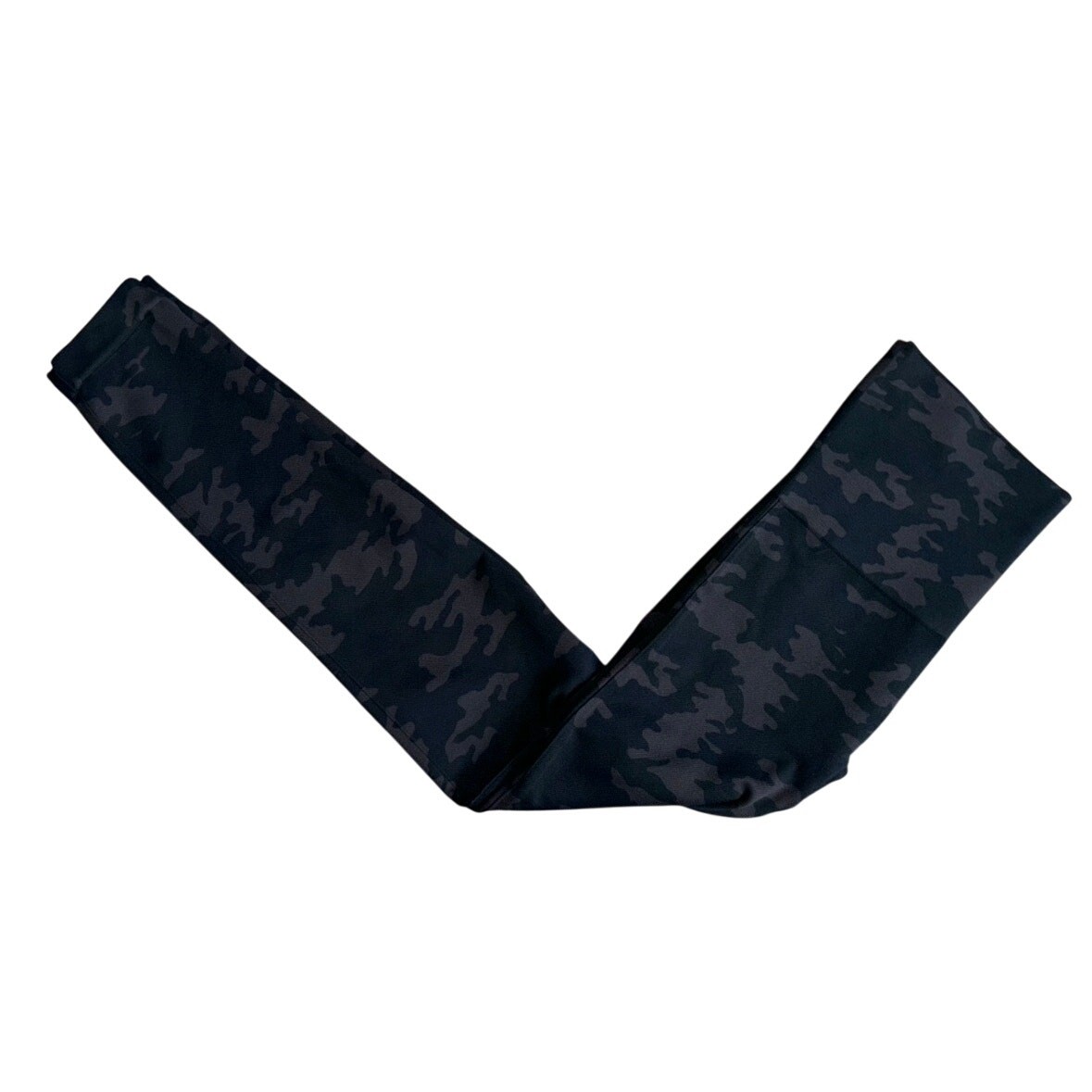 SPANX Camo Leggings Black Brown Large Wide Waistband High Rise 26″ Inseam MINT