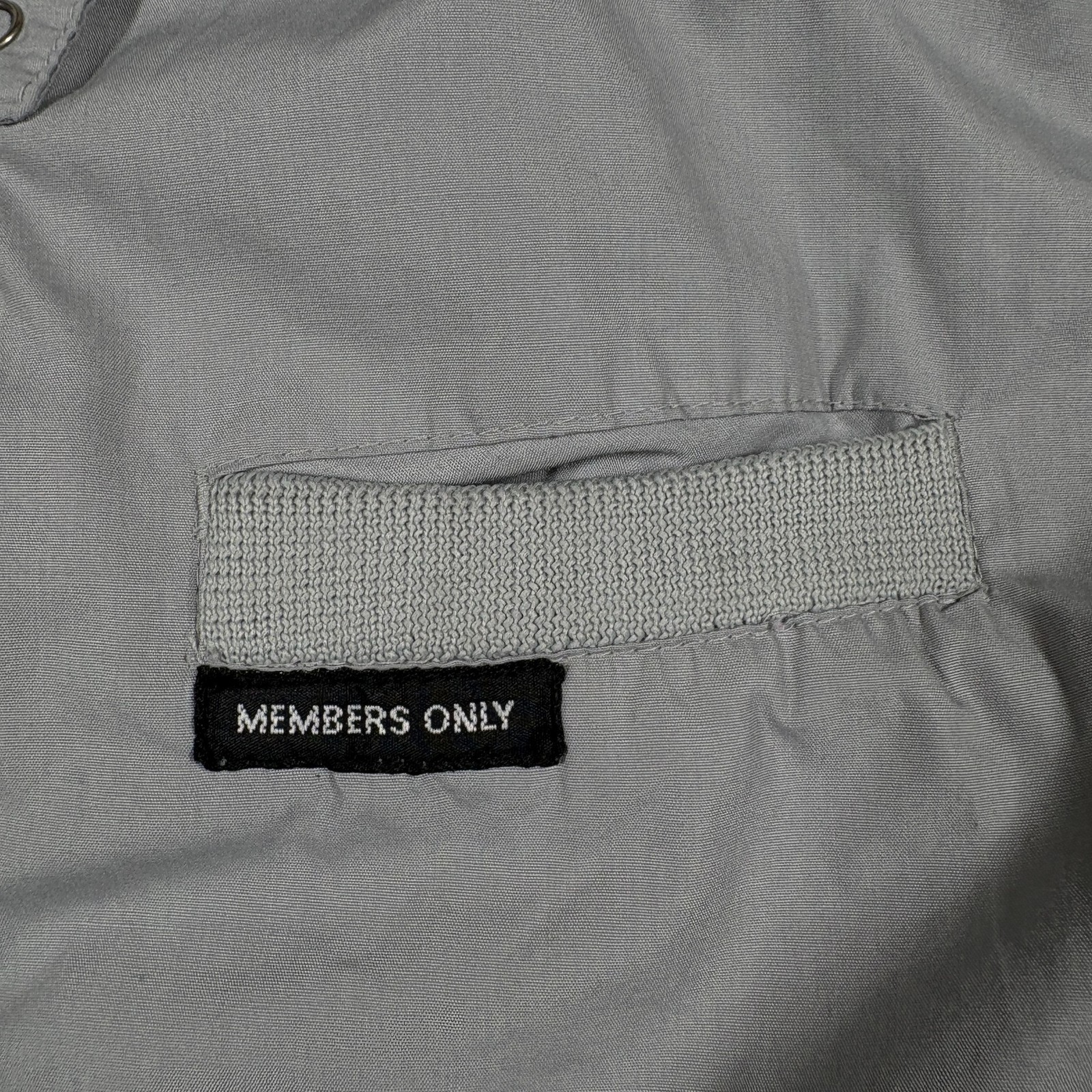 Vintage 90s Members Only Bomber Jacket Mens 38 Gray Iconic Racer Outdoor Winter