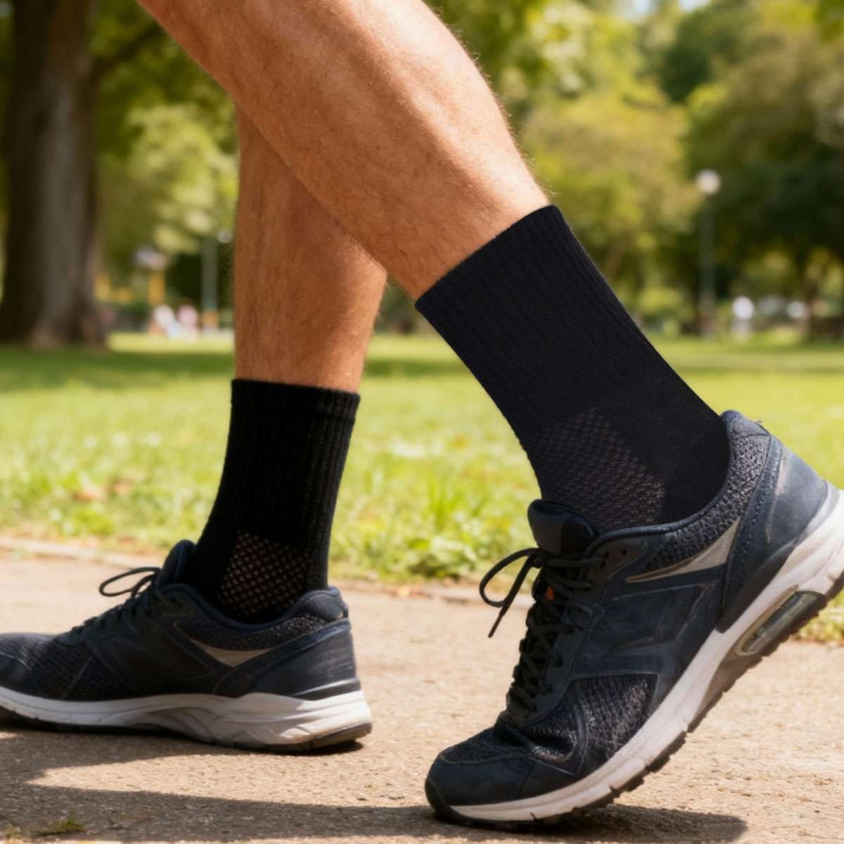 1/2/5 Pairs Mens Crew Socks for Work Sports Athletic Cotton Socks Size 5.5-11