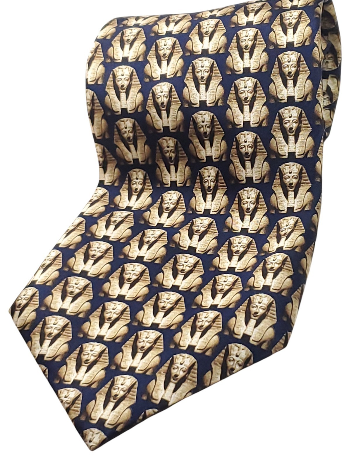 MUSEUM ARTIFACTS – Tutankhamun – Egyptian Pyramid Vintage Handmade Silk Tie NEW