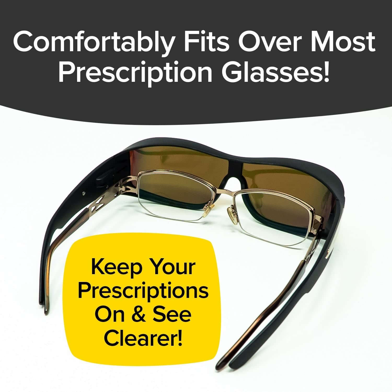 Battlevision Wrap Arounds HD Polarized Sunglasses, AS-SEEN-ON-TV, Fits Over Your