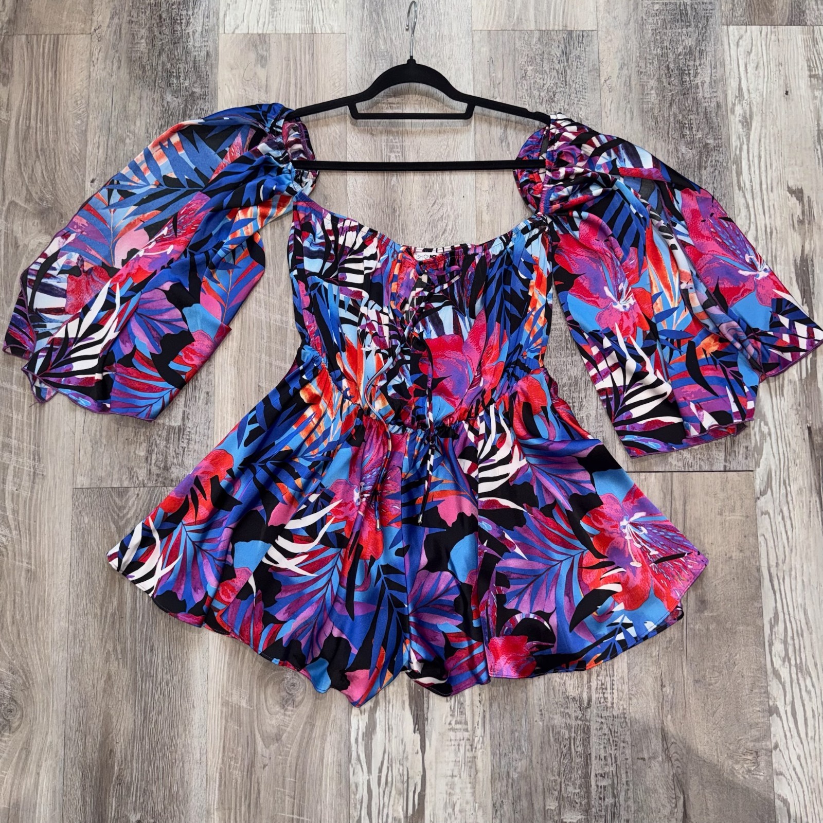 Fashion Nova Summer Sensations Floral Romper Women’s Size L Multicolor