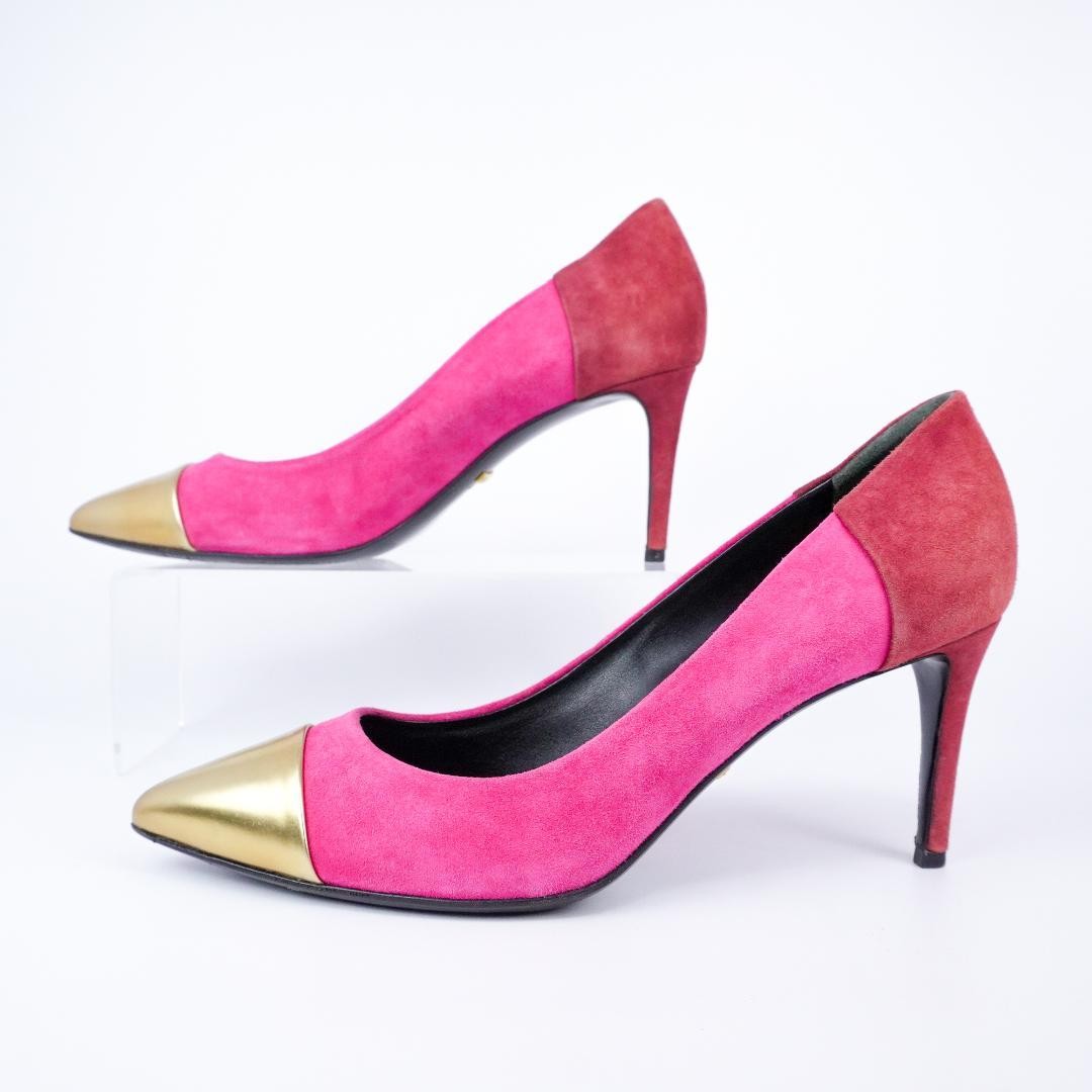 Gucci Pink Suede Pointed Toe Stiletto Heels 7.1-10cm Pre-owned 25cm
