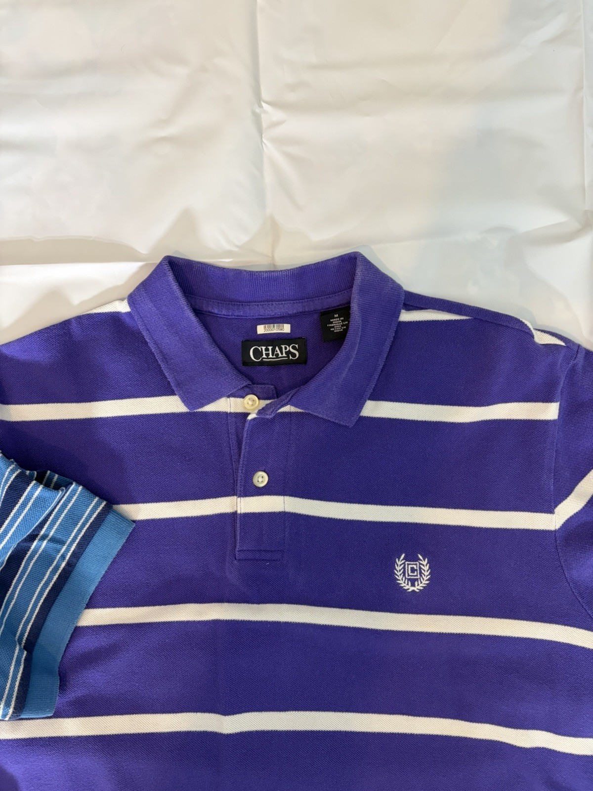 Vintage Chaps T Lauren Mens M Short Sleeve Striped Polo 80’s -90’s Golf Preppy