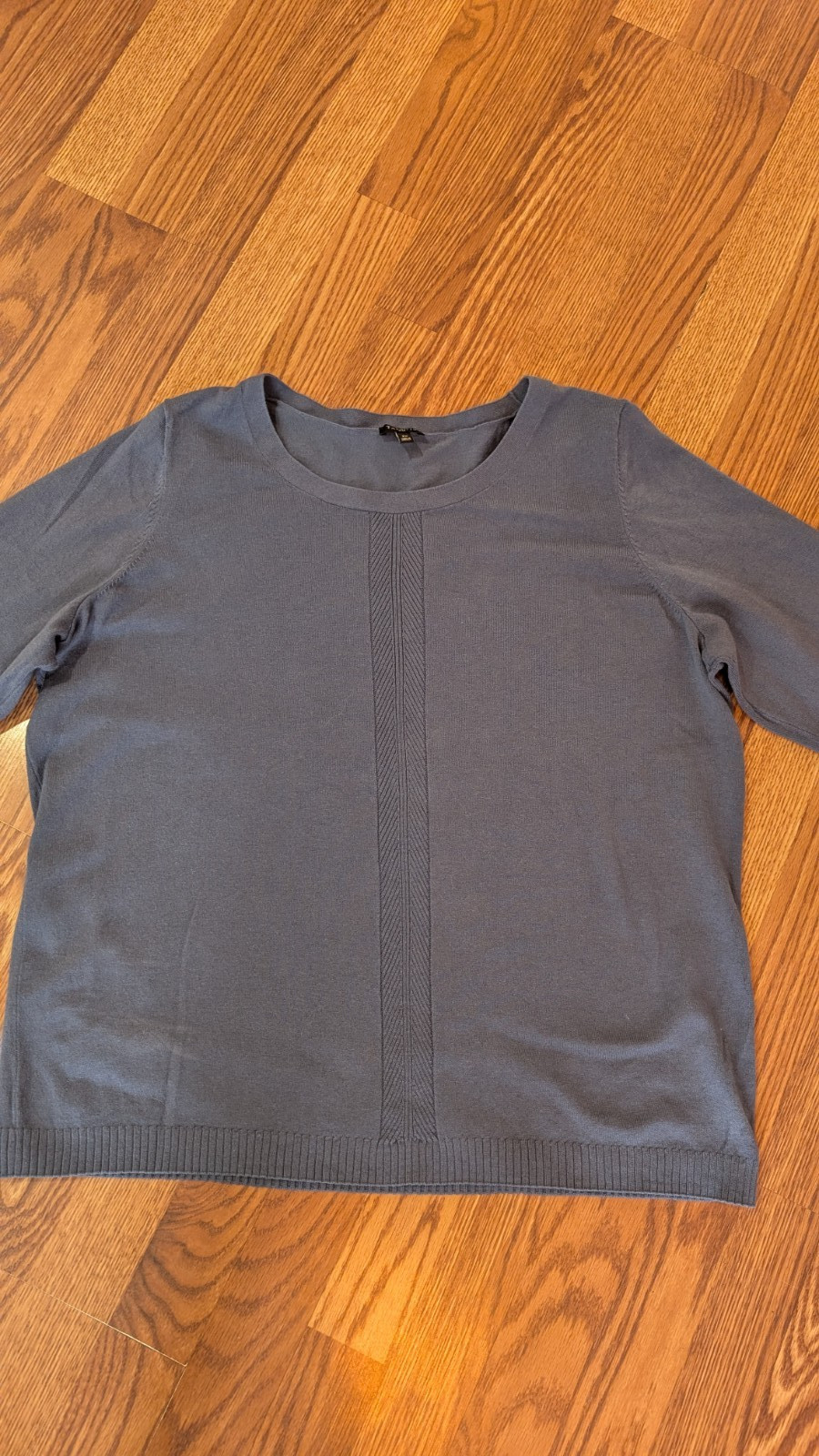 Talbots Plus Blue Crew Sweater Fine Knit Cotton Modal Nylon Span 2X Perfect!