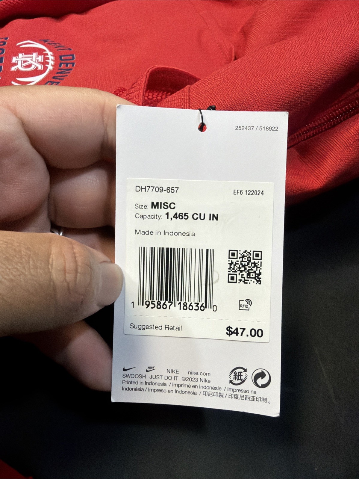 Nike Brasilia Medium School Gym Backpack Book Bag Red DH7709-657 New