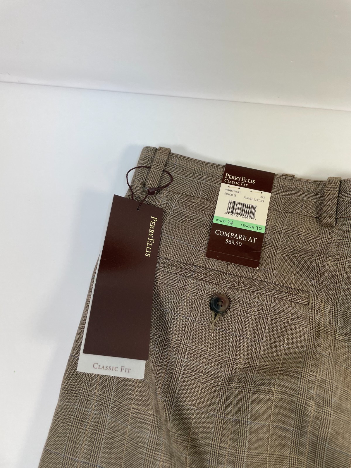 Perry Ellis Classic Fit Principles Nutmeg Heather Men’s Pants Size 34×30