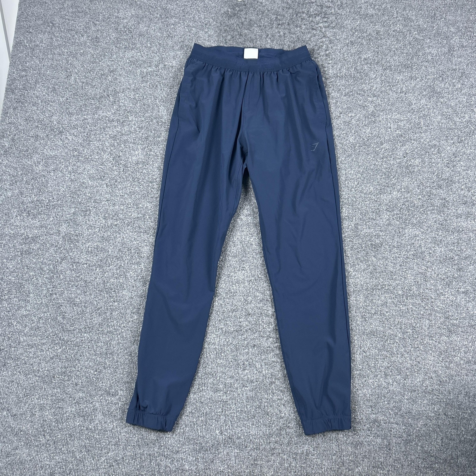 Gymshark Pants Mens Medium Blue Studio Joggers Nylon Stretch Elastic Waist