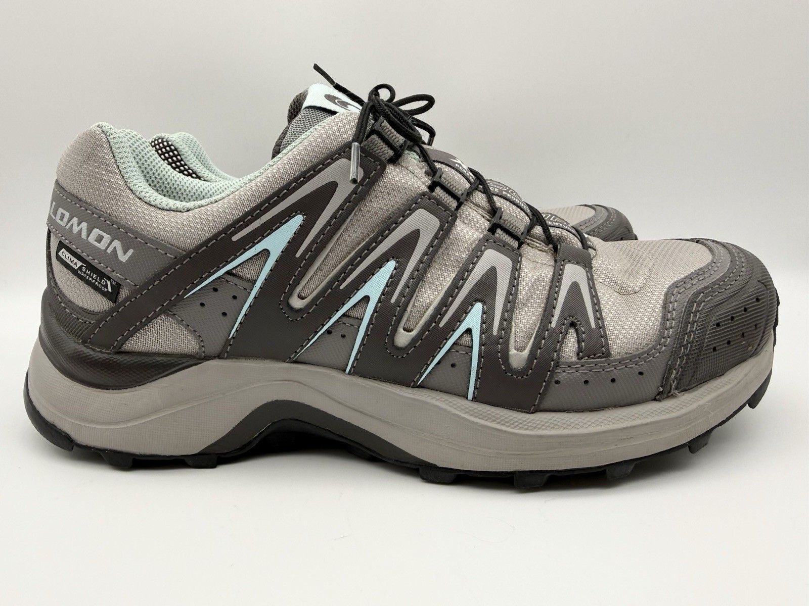 Salomon Women’s US 6 EU 37 1/3 XA Comp 7 Gray Light Blue Trail Hiking Shoes