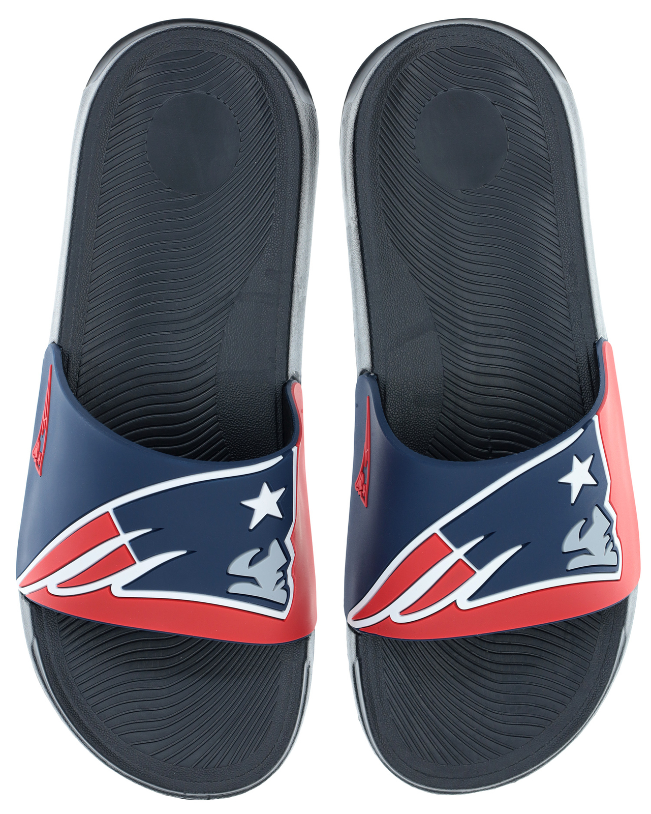 FOCO NFL Men’s New England Patriots Cropped Big Logo Raised Slides