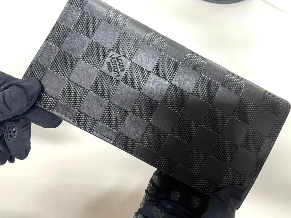 Louis Vuitton Damier Infini Porte feiulle Brazza Long Wallet Black