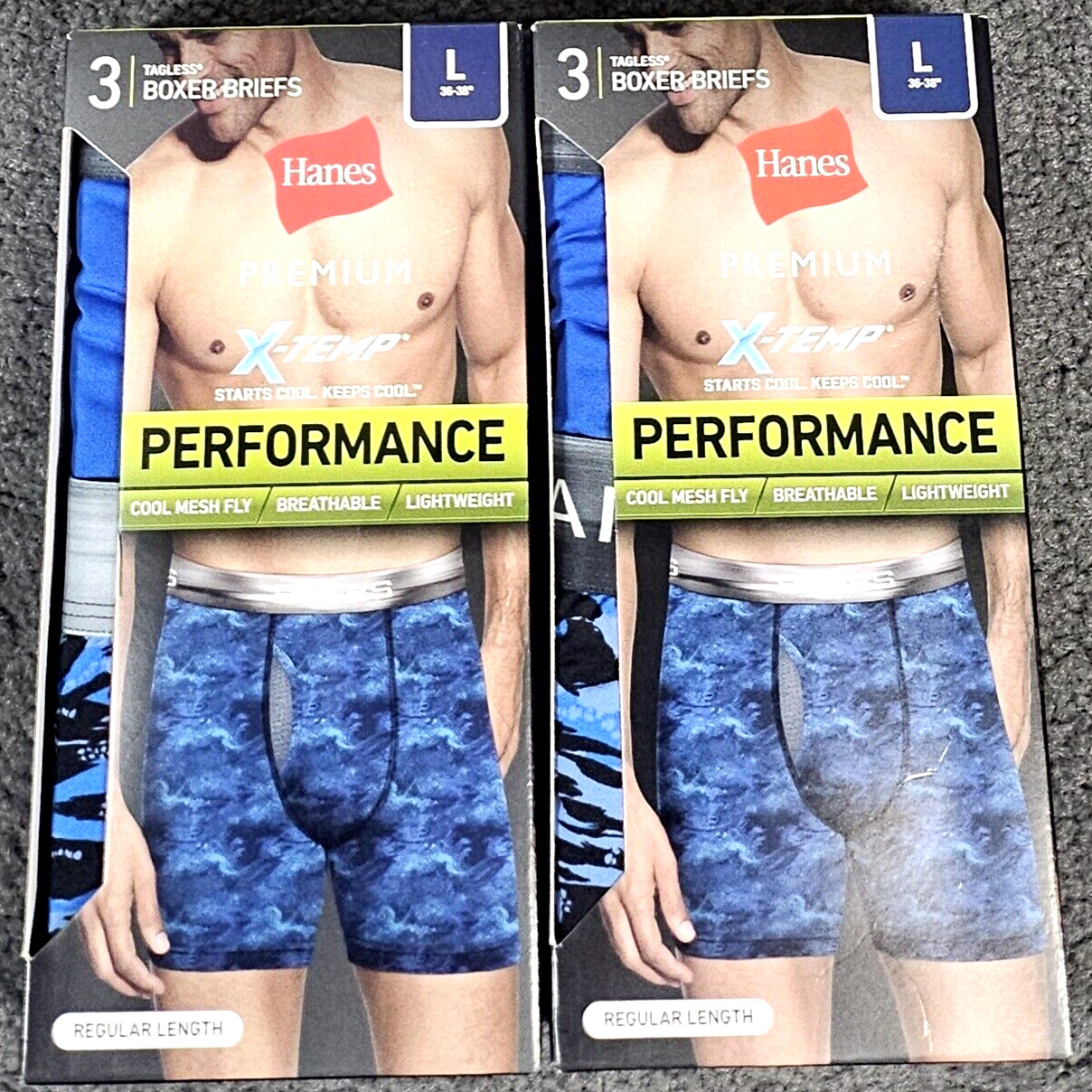 Men’s Underwear Briefs L 36-38 Hanes Premium X Temp Mesh Fly “6 Pair” Regular