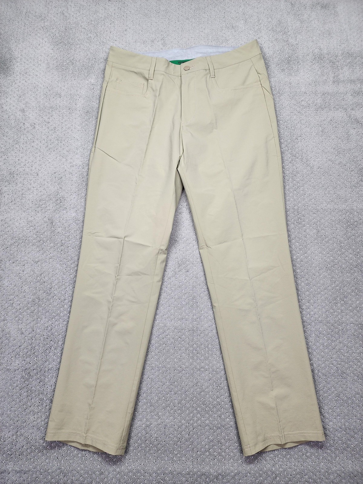 Adidas Ultimate365+ Pants Mens 32×32 Beige Khaki Golf 5-Pocket Stretch KB5708