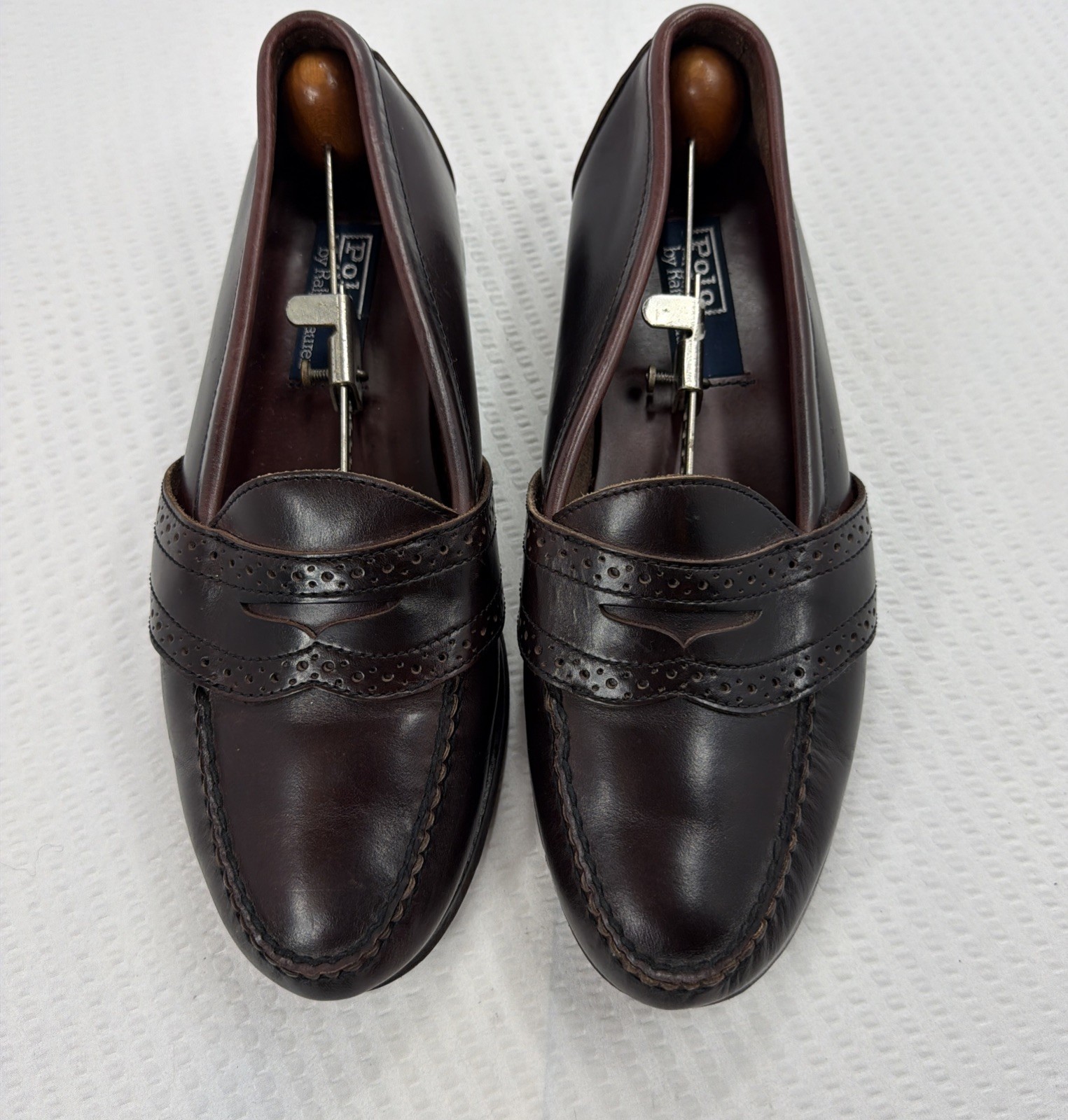 Vintage Polo Ralph Lauren Crockett Jones Brogue Penny Loafers 10.5E Wide England