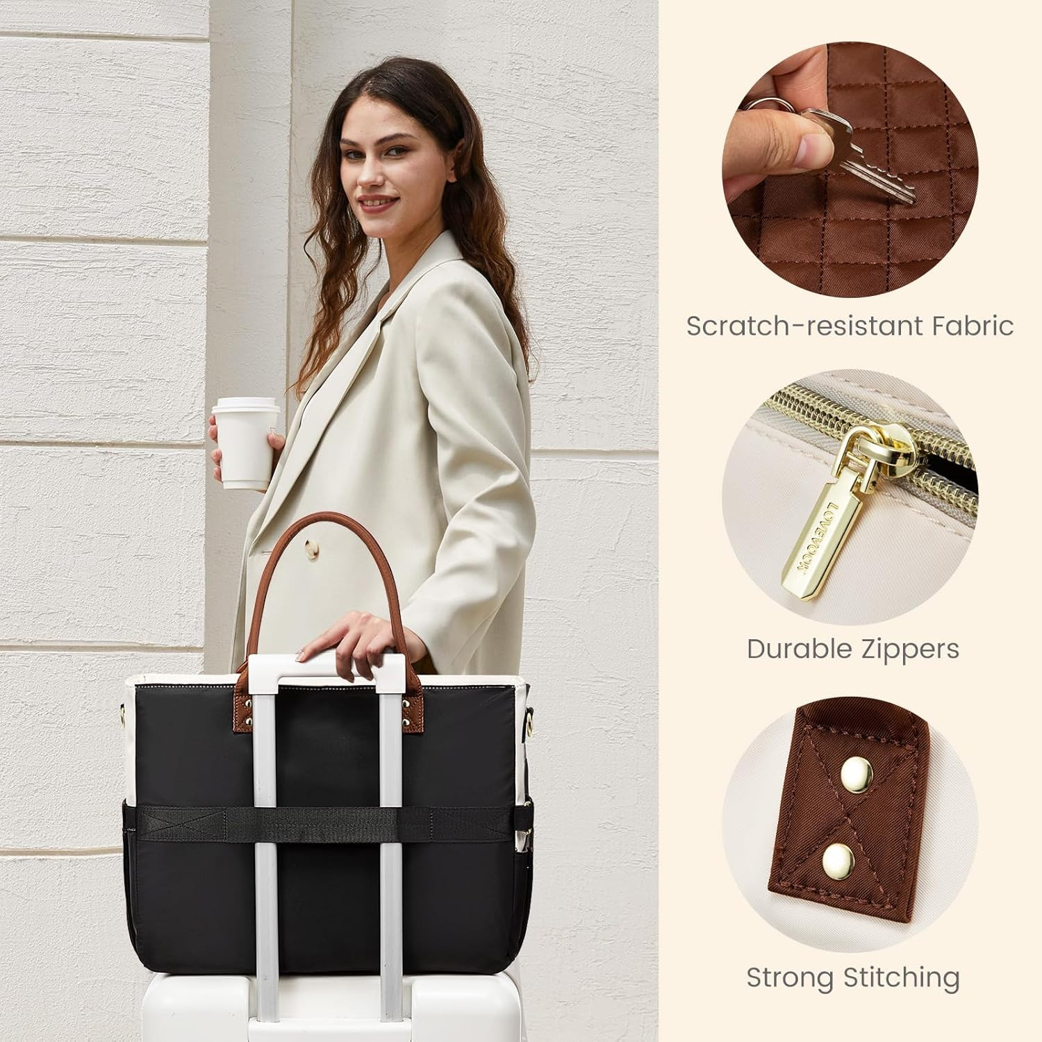 Teacher Tote Bag for Women Work, Laptop Bag with Large Cup Holder, Nurse Bags Pr