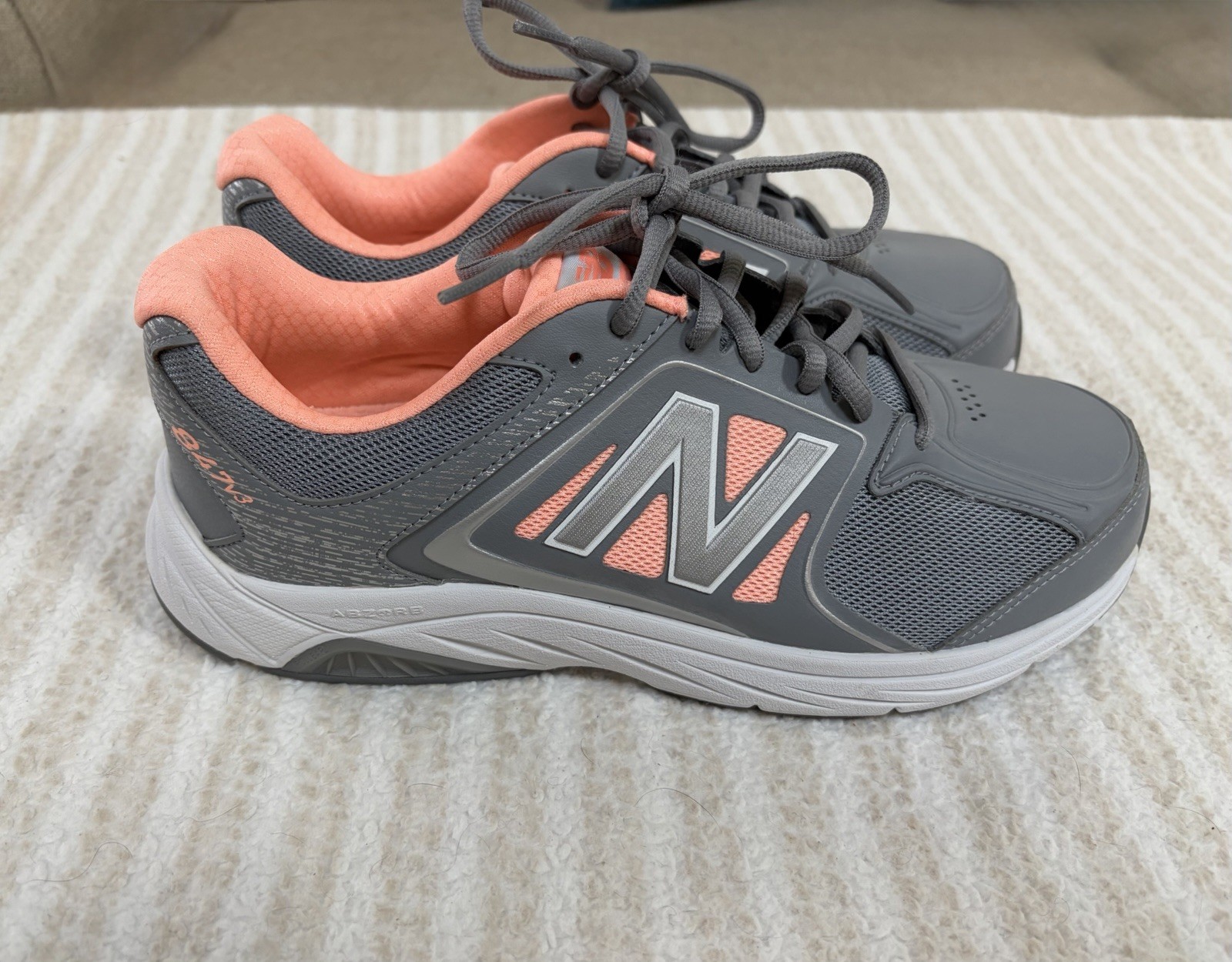 New Balance 847v3 Walking Shoes Grey & Orange Women’s Size 9