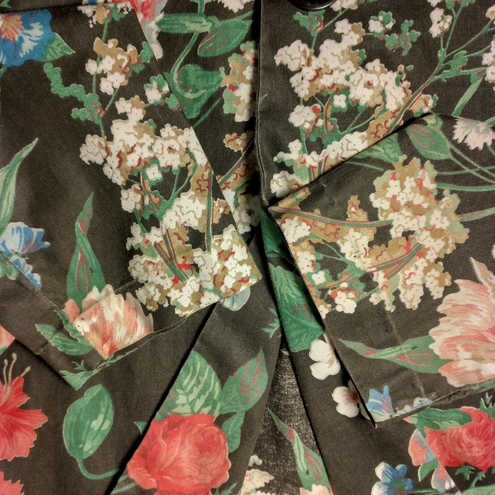 Vintage Willow Ridge Blazer Womens Size 6 Floral Peony Morning Glory Cottagecore