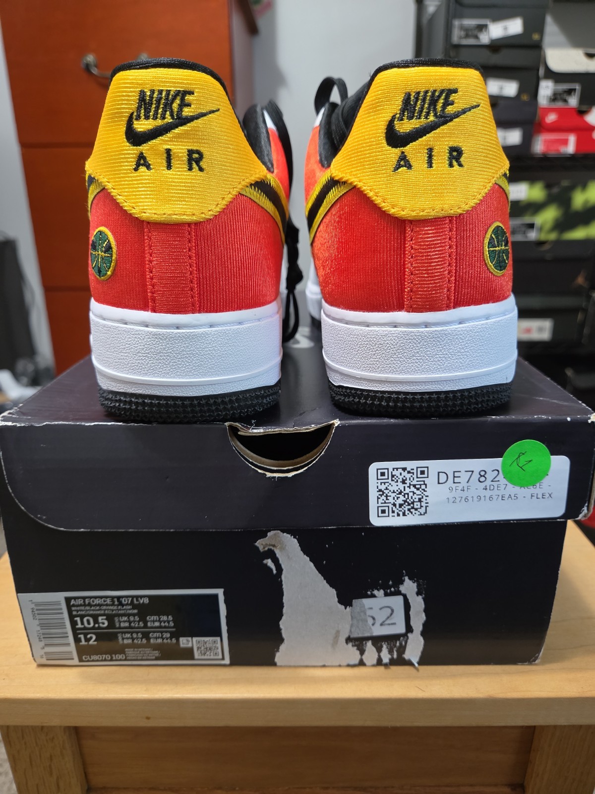 Air Force 1 Low 07 LV8 Raygun White Black Orange CU8070-100 New W/box 10.5M/12W