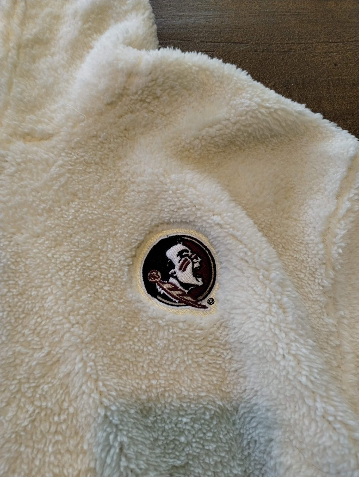 Florida State Seminoles Hoodie Womens Large White Sharpa Soft & Warm Pockets