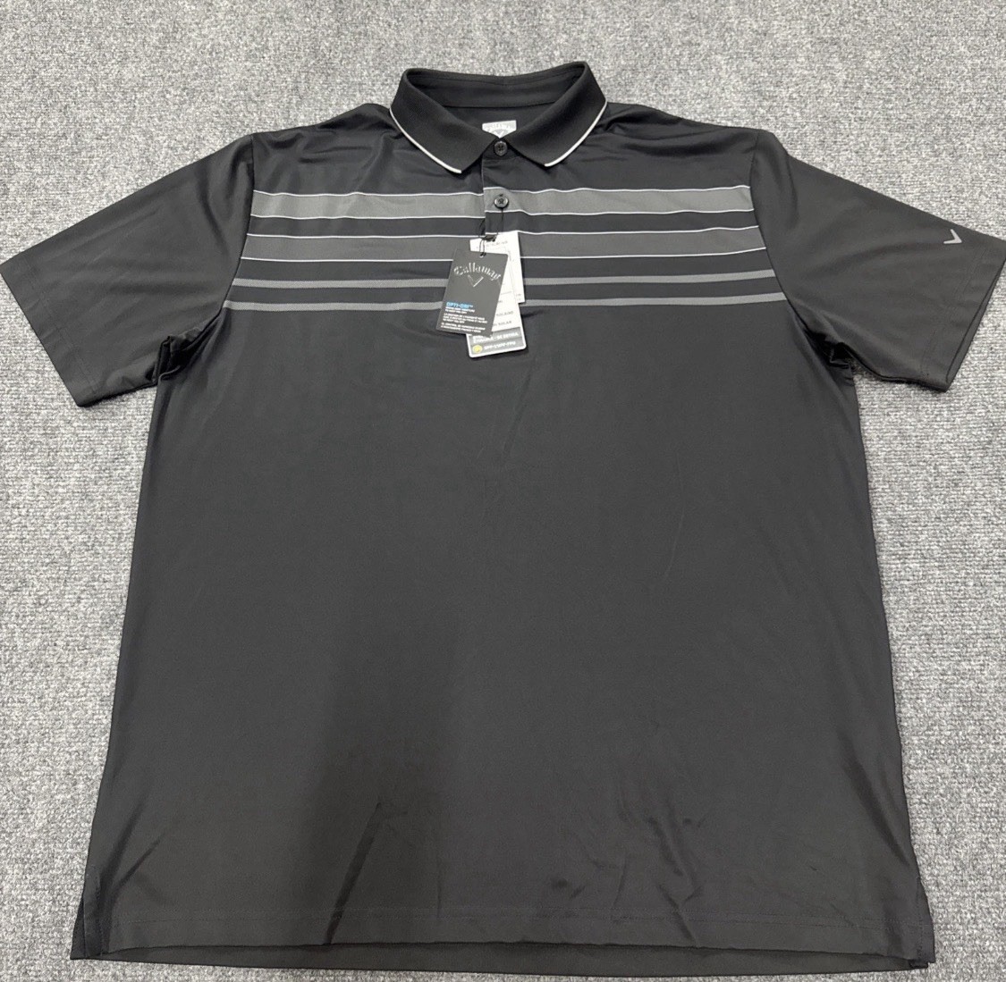 Mens Callaway Golf Polo Shirt Opti Dri Black Size S