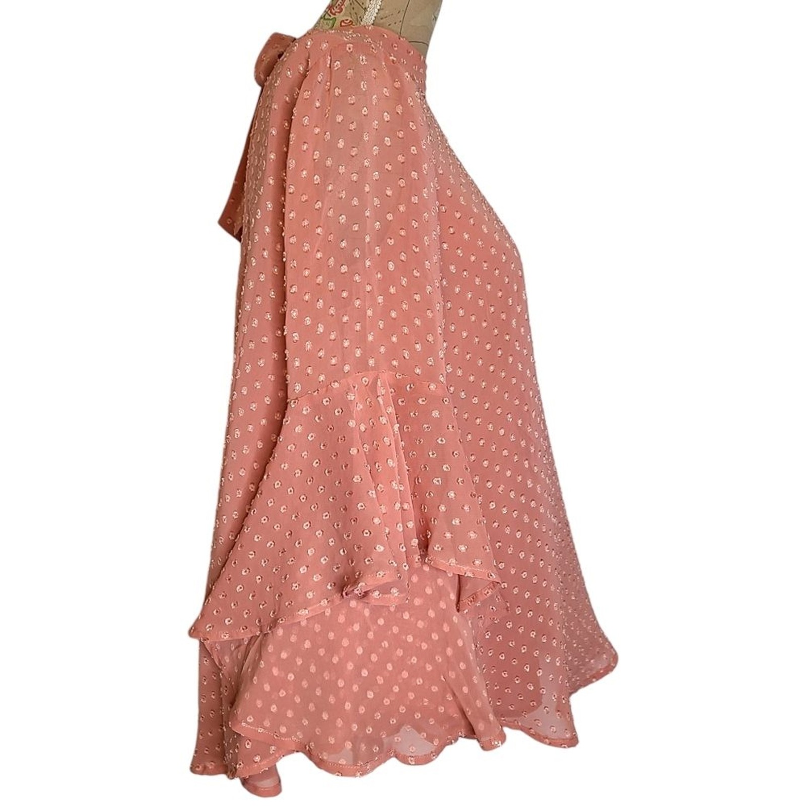NWT Band of the Free Size Small Powder Pink Flowy Bohemian Ruffled Sleeve Blouse